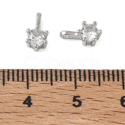 Brass Pave Clear Cubic Zirconia Charms CU-CBA9FFD-11P-06-1