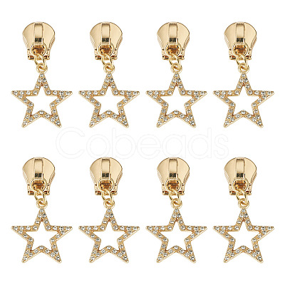 20Pcs Alloy Rhinestone Replacement Zipper Sliders HJEW-TAC0154-1