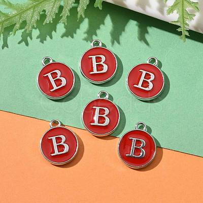 Platinum Plated Alloy Enamel Charms X-ENAM-S118-03B-P-1