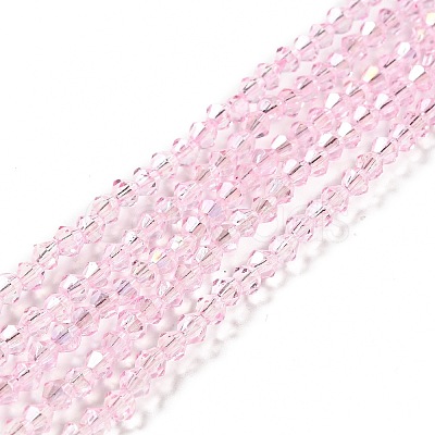 Transparent Electroplate Glass Beads Strands EGLA-S056-4mm-17-1