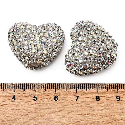 Sparkling Acrylic Heart Beads with Rhinestone Embellishment LS-OACR-NH0001-02B-07-1