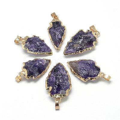 Natural Amethyst Pendants G-Q490-A06-1