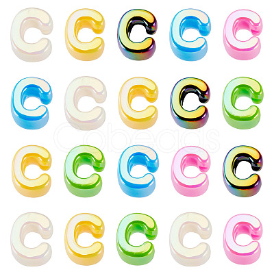 20Pcs UV Plating Opaque Acrylic European Beads OACR-TADJ0001-16C-1