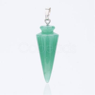 Natural Green Aventurine Pendants G-P236-03-1