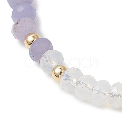 Chakra Dyed Natural Malaysia Jade Rondelle Beaded Bracelets for Women BJEW-JB13147-1