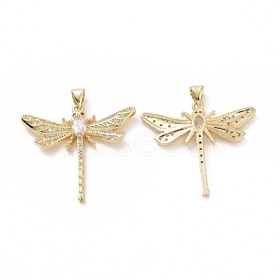Brass Cubic Zirconia Pendants ZIRC-I062-18G-1