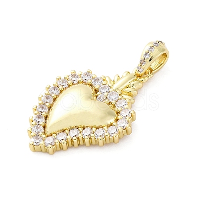 Brass Micro Pave Clear Cubic Zirconia Pendants KK-S510-31G-05-1