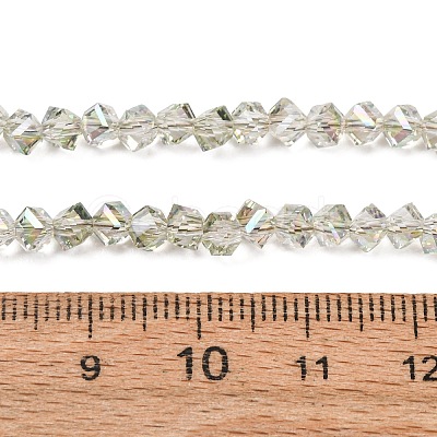 Electroplate Transparent Glass Beads Strands GL-CBA7A17-01A-14-1