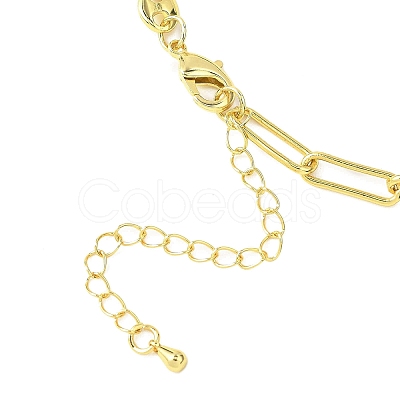 Brass Paperclip Chain Coffee Bean Chain Necklaces NJEW-JN05578-1