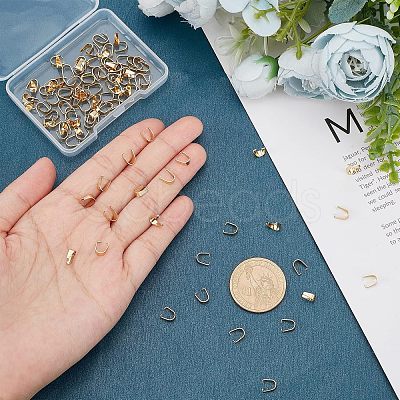 120Pcs 304 Stainless Steel Snap on Bails STAS-NB0001-37-1