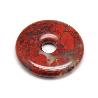 Donut/Pi Disc Natural Gemstone Pendants G-L234-40mm-M-1