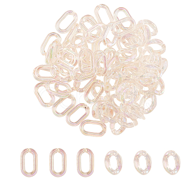 100Pcs 2 Styles Transparent Acrylic Linking Rings OACR-CJ0001-17-1