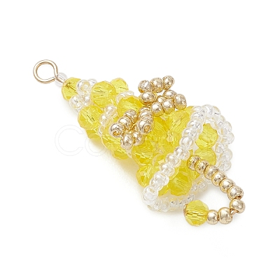 7Pcs Glass Pendants PALLOY-MZ01164-1