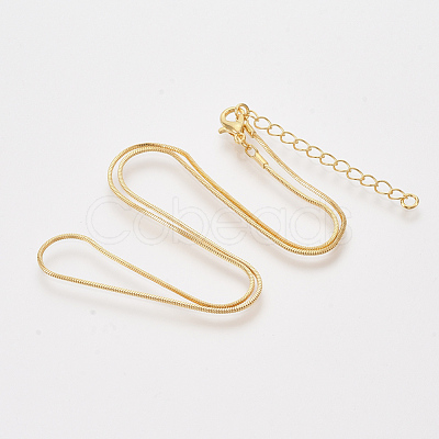 Brass Snake Chain Necklaces X-MAK-T006-10A-G-1
