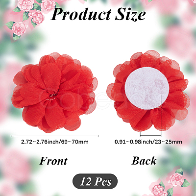 12Pcs 3D Chiffon Flower DIY-GF0012-47A-1