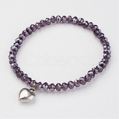 Glass Beads Stretch Bracelets BJEW-JB02450-1