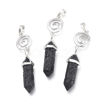 Natural Lava Rock Pointed Big Pendants G-D0021-01P-16-1