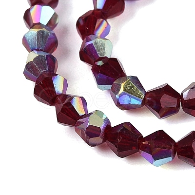AB Color Plated Transparent Glass Beads Strands GLAA-G127-01J-1