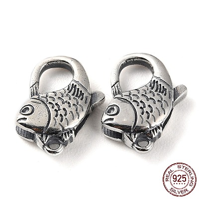 925 Thailand Sterling Silver Lobster Claw Clasps STER-D003-28AS-1