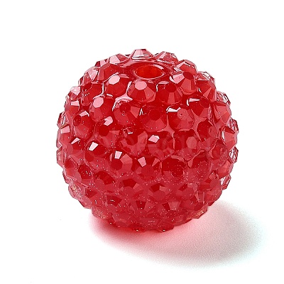 Chunky Resin Rhinestone Bubblegum Ball Beads RESI-S259-A02-1