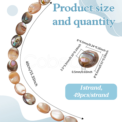 1 Strand Natural Paua Shell Beads Strands BSHE-ME0001-05-1