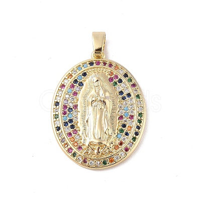 Brass Cubic Zirconia Pendants KK-Z050-29G-02-1