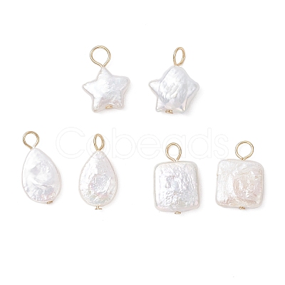 3Pcs 3 Styles Natural Keshi Pearl Pendants PALLOY-JF04240-1