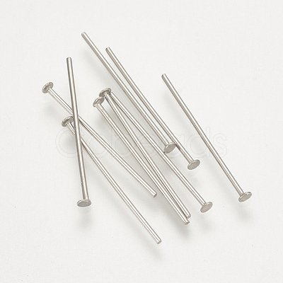 Tarnish Resistant 304 Stainless Steel Flat Head Pins STAS-S076-75-20mm-1