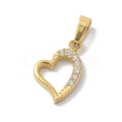 Ion Plating(IP) 304 Stainless Steel Micro Pave Cubic Zirconia Pendants STAS-Z107-04G-04-1