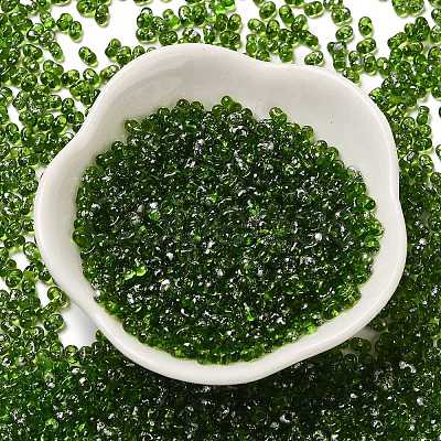 Spray Painted Glass Seed Beads SEED-F005-07A-02-1