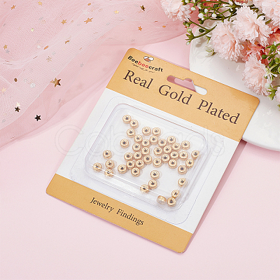50Pcs Brass Beads KK-BBC0012-09A-1