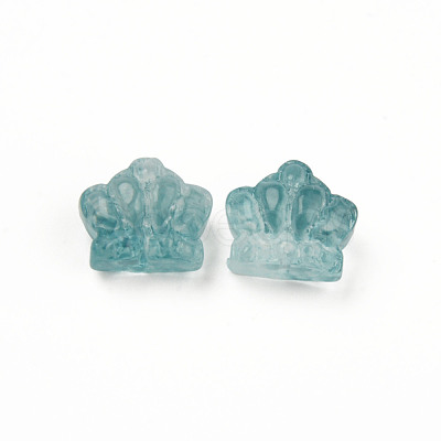 Two Tone Transparent Spray Painted Glass Beads GLAA-Q092-02-C09-1