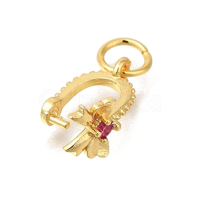 Rack Plating Brass Micro Pave Cubic Zirconia Ice Pick Pinch Bails KK-F883-14G-02-1