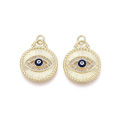 Brass Micro Pave Cubic Zirconia Pendants KK-N287-42G-03-1