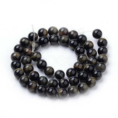 Natural Tiger Eye Beads Strands X-G-S259-22-8mm-1