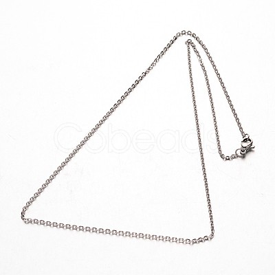 Non-Tarnish 304 Stainless Steel Cable Chain Necklaces NJEW-M124-02P-01-1