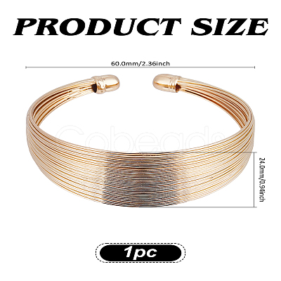 1Pc Trendy European and American Style Unique Cute Iron Cuff Bracelet for Hip-hop Rock BJEW-LP0003-30G-1
