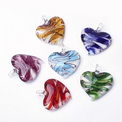 Handmade Lampwork Pendants LAMP-S093-B-1