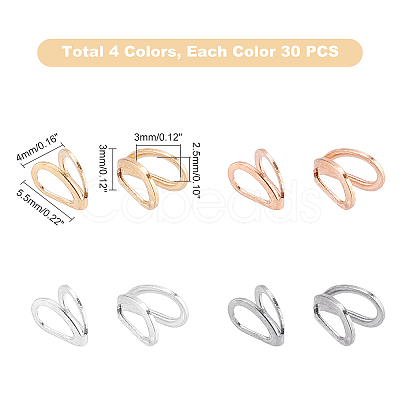 120Pcs 4 Color 304 Stainless Steel Pendant Bails STAS-UN0023-98-1