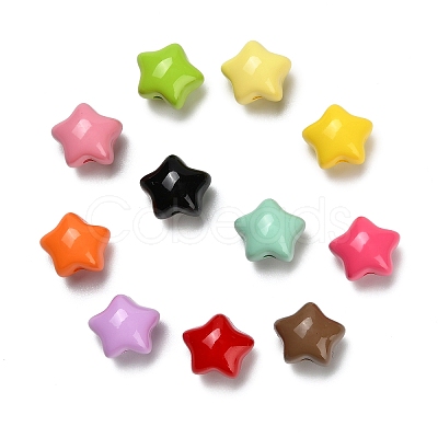 Baking Paint Opaque Acrylic Beads SACR-P035-09-1