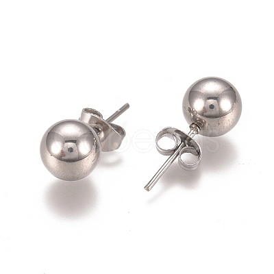 Tarnish Resistant 304 Stainless Steel Stud Earrings EJEW-L215-57E-P-1