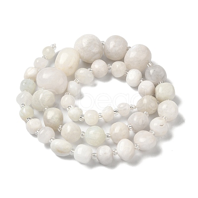 Natural White Moonstone Beads Strands G-Q169-E08-01-1