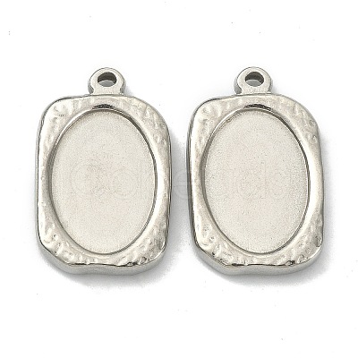 Non-Tarnish 304 Stainless Steel Pendant Cabochon Settings STAS-E191-13P-1