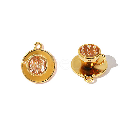 304 Stainless Steel Enamel Pendants STAS-OY011-60G-1