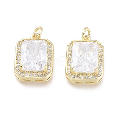 Brass Micro Pave Cubic Zirconia Charms X-ZIRC-F114-08-G-1