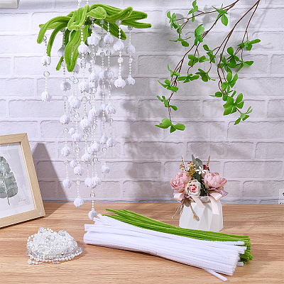 4M Plastic Beaded Trim Garland Strand AJEW-SC0032-02-1