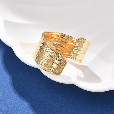 304 Stainless Steel Open Cuff Ring for Women LS-RJEW-M049-01G-03-1