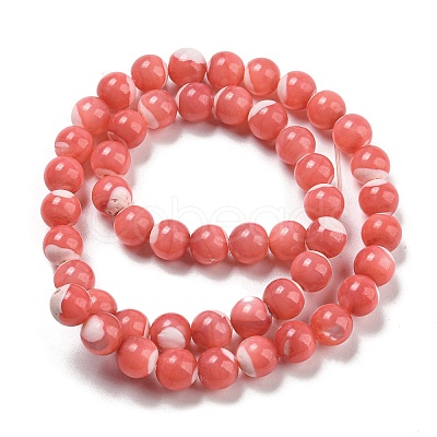 Dyed Natural Trochus Shell Beads Strands BSHE-G034-25A-1