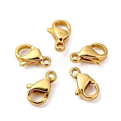 304 Stainless Steel Lobster Claw Clasps X-STAS-AB12-G-1