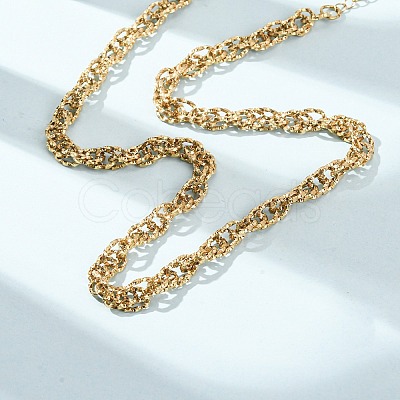 6MM 304 Stainless Twisted Rope Chain Necklaces SA-CBA725A-24G-1